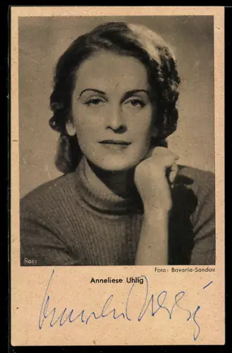 AK Schauspielerin Anneliese Uhlig, Porträt, Autograph