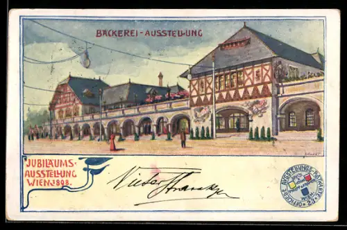 Künstler-AK sign. Bienert: Wien, Bäckerei-Ausstellung 1898