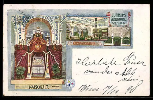 AK Wien, Jubiläums-Ausstellung 1898, Kaiserzelt, Kunstgewerbeverein