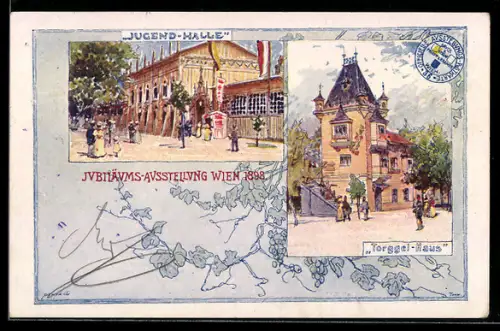 AK Wien, Jubiläums-Ausstellung 1898, Jugend-Halle, Torggel-Haus