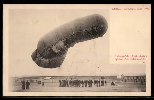 AK Wien, Jubiläums-Ausstellung 1898, Riedinger`scher Drachenballon