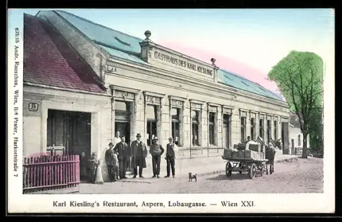 AK Wien, Aspern, Karl Kieslings Restaurant in der Lobaugasse