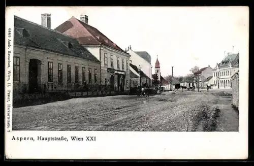 AK Wien, Aspern, Hauptstrasse, Gasthaus von Jos. Hummel