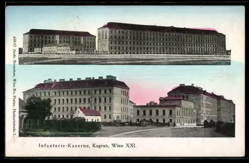 AK Wien, Kagran, Infanterie-Kaserne, Panorama-Ansichten