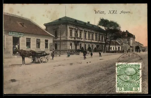 AK Wien, XXI. Bezirk, Aspern, Strassenpartie