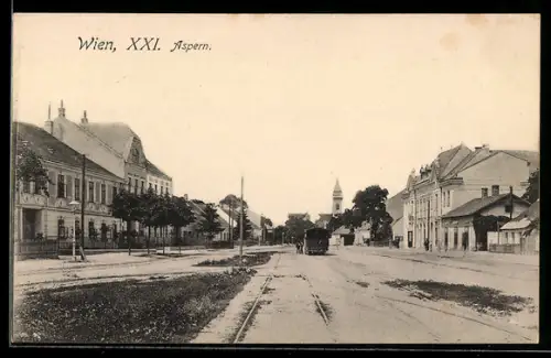 AK Wien, XXI. Bezirk, Aspern, Strassenpartie