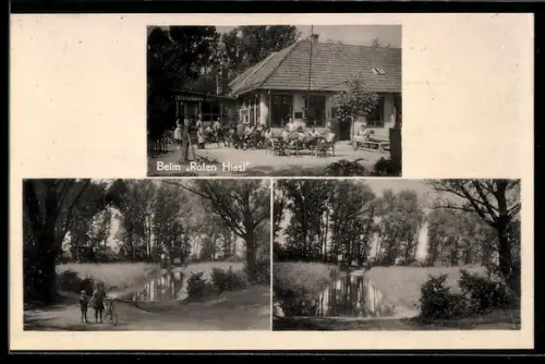 AK Wien, Eduard Grill`s Gasthaus Zum Roten Hiasl, Schutzdamm 128