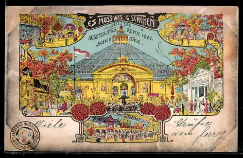 Lithographie Wien, Ausstellungs-Revue 1899, Sofien-Säle, Bäckerei