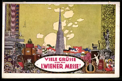 Künstler-AK Wien, I. Wiener Messe, Kirche