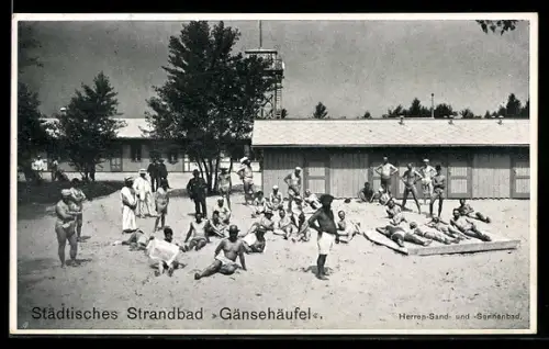 AK Wien, Städtisches Strandbad Gänsehäufel, Herren-Sand- und -Sonnenbad