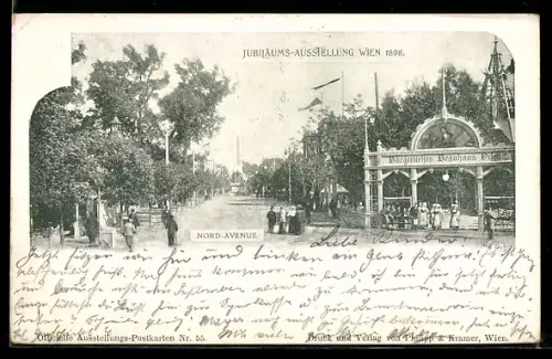 AK Wien, Jubiläums-Ausstellung 1898, Blick in die Nord-Avenue