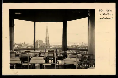 AK Wien, Blick vom Hochhausrestaurant