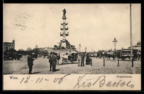 AK Wien, Praterstern mit Denkmal