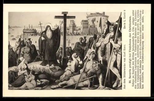 AK St. Severin predigt bei Vindobona das Christentum