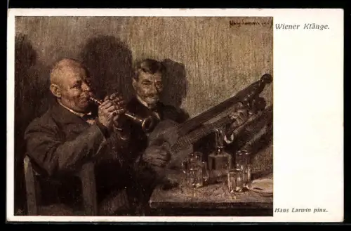 Künstler-AK Hans Larwin: Wiener Klänge, Musikanten im Gasthaus