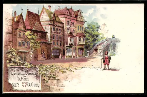 Künstler-Lithographie Wien, Ausstellung Venedig in Wien, Strassenpartie