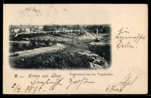 AK Wien, Praterstern aus der Vogelschau
