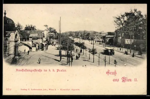 AK Wien, Wiener Prater, Jantschtheater, PortraitWiener Prater, Die Ausstellungsstrasse
