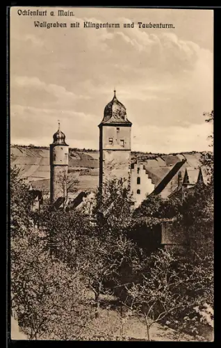 AK Ochsenfurt, Wallgraben mit Klingen- und Taubenturm