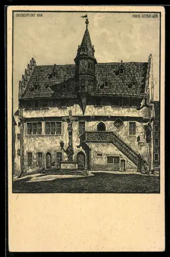 Künstler-AK Ochsenfurt / Main, Das Rathaus