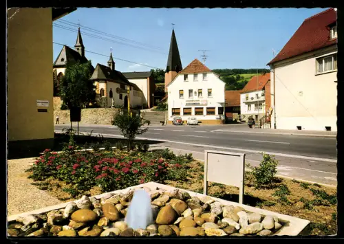 AK Mespelbrunn-Hessenthal, Gasthaus Goldenes Fass und Kirche