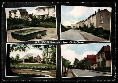 AK Walldorf /Hessen, Grabmal, Strassenpartie, Ortspartie