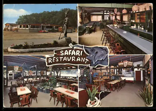AK Wallerstädten-Gross-Gerau, Cafe-Restaurant Safariland, Innenansichten