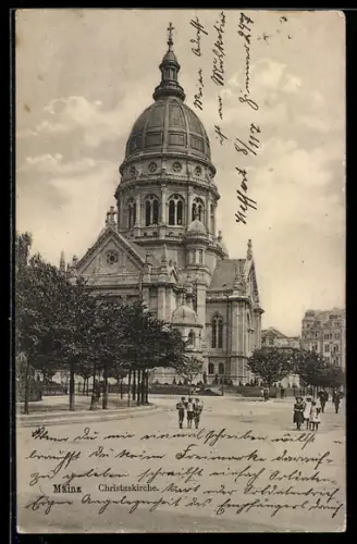 AK Mainz, Blick zur Christuskirche