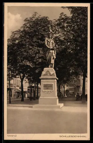 AK Mainz, Blick zum Schillerdenkmal