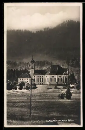 AK Wies, Blick zur Wallfahrtskirche