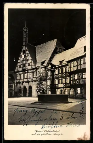 AK Forchheim /Ofr., Rathaus mit Weihnachtsbaum
