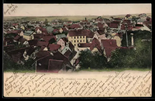 AK Auerbach /Hessen, Totalansicht von der Kirche aus gesehen