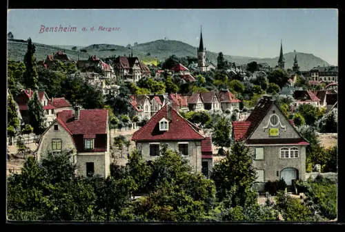 AK Bensheim a. d. Bergstr., Wohnhäuser, Stadtansicht, Kirchen