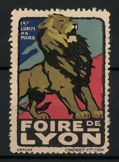 Reklamemarke Lyon, Foire de Lyon, Löwe