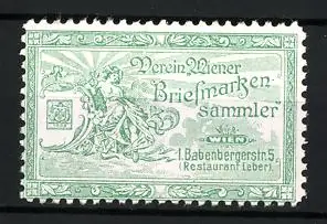 Reklamemarke Wien, Verein Wiener Briefmarkensammler, Babenbergerstrasse 5