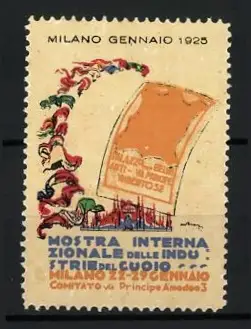Reklamemarke Milano, Mostra Internazionale delle Industrie del Cuoio 1925, Lederbuch