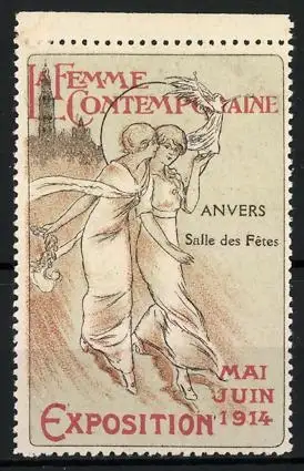Reklamemarke Anvers, I. Exposition Femme Contemporaine 1914