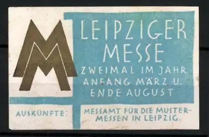 Reklamemarke Leipzig, Leipziger Messe, Messesymbol M