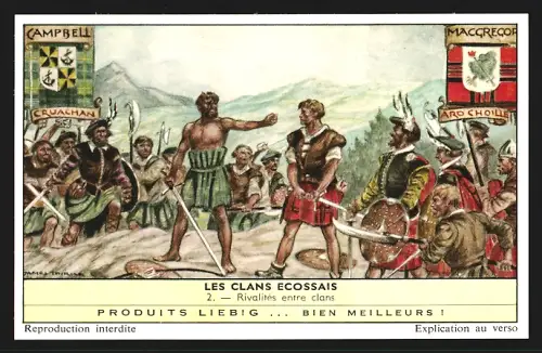 Sammelbild Liebig, Les clans ecossais, Rivalités entre clans