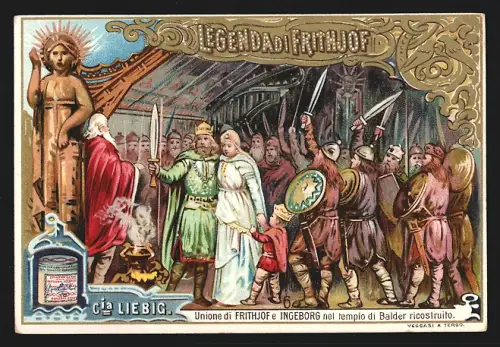 Sammelbild Liebig, Fleisch Extrakt, Legenda di Frothjof, Unione di Frithjof e Ingeborg
