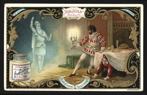 Sammelbild Liebig, Fleisch Extrakt, Szene in Mozarts Don Juan mit geisterhafter Erscheinung