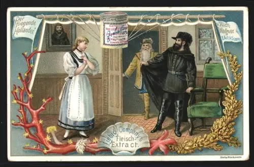 Sammelbild Liebig, Fleisch Extrakt, Richard Wagner, Der Fliegende Holländer, Akt II Szene 4