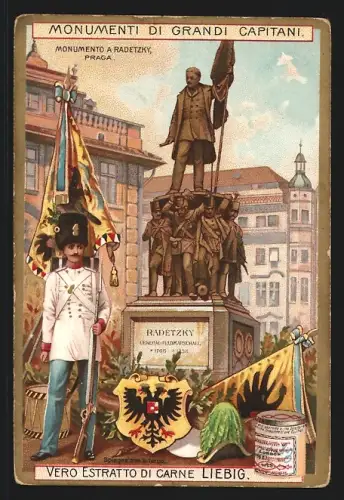Sammelbild Liebig, Fleisch Extrakt, Monumenti di grandi capitani, Monumento A. Radetzky
