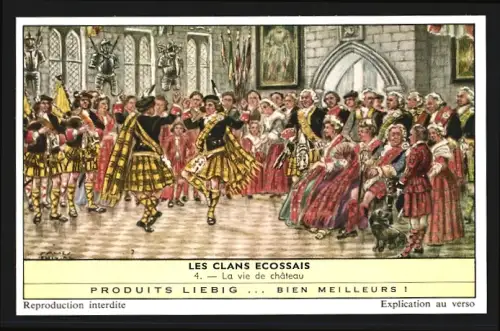 Sammelbild Liebig, Serie Les Clans Ecossais, La vie de château