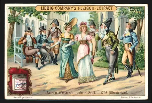 Sammelbild Liebig, Fleisch Extrakt, Serie Aus Altfranzösischer Zeit, Elegante Gesellschaft um 1796