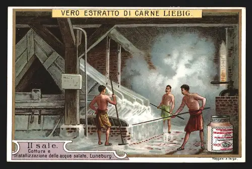 Sammelbild Liebig, Luneburg, Il sale, Gottura e cristallizzazione delle acque salate