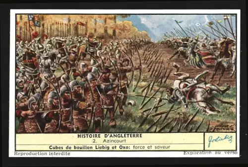 Sammelbild Liebig, Histoirce d`Angleterre, Azincourt