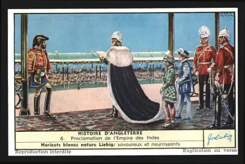 Sammelbild Liebig, Geschichte Englands, Verkündigung des Indischen Empires