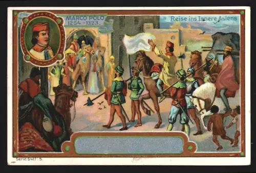 Sammelbild Liebig, Marco Polo, Reise ins Innere Asiens