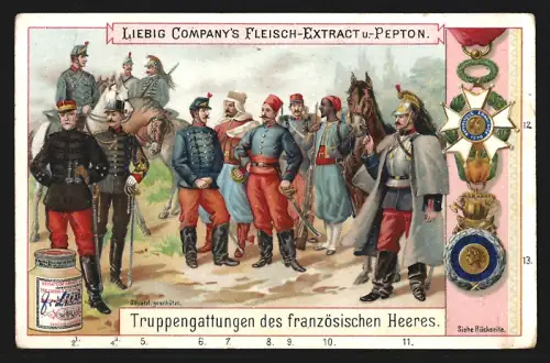 Sammelbild Liebig, Truppengattungen des franz. Heeres, Husaren, Brigade-General